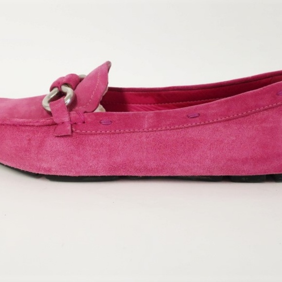 Prada Driving Moccasins Pink Suede Size 40 - Picture 3 of 7